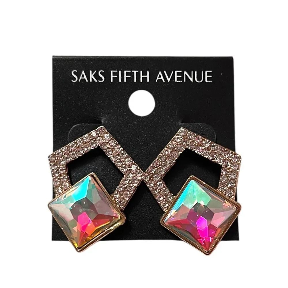 💎2/$30💎 Saks Fifth Avenue Iridescent Multi-Color Crystal Drop Earrings